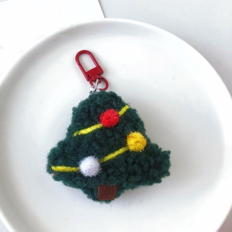 6 Pieces Cartoon Plush Christmas Keychain Collection Decorative Keyring Pendant Soft PP Cotton Charm for Bags and Keys