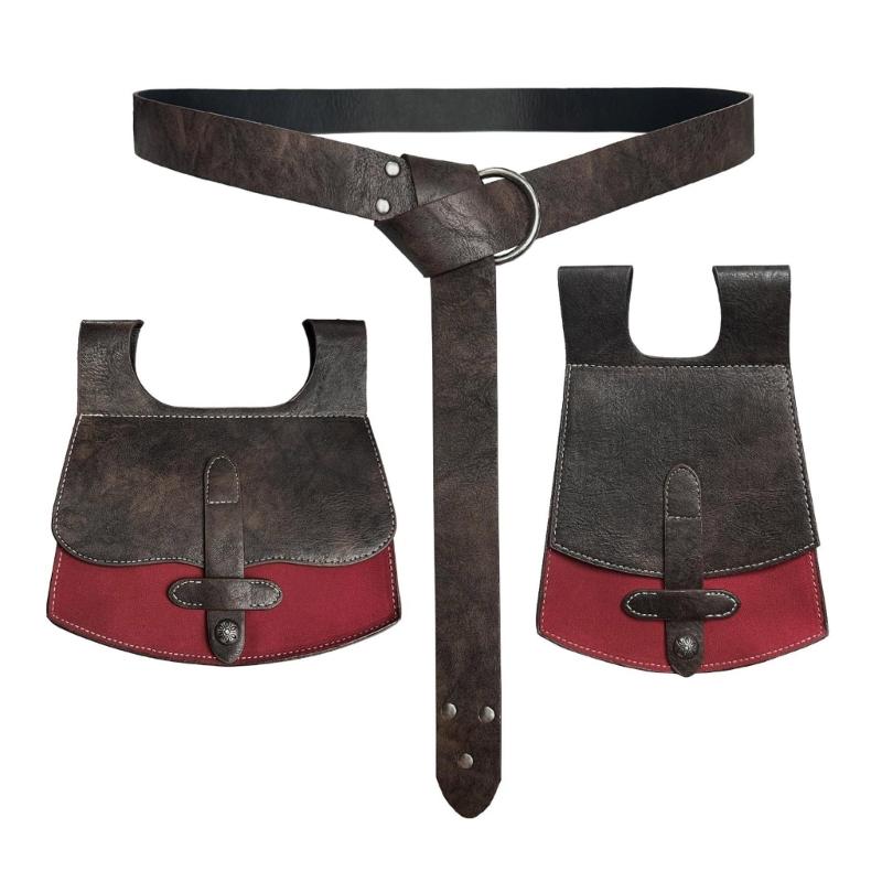 Elegant Style PU Leather Waist Pack With Removable Storage Bag Costume Accessories For Roleplay And Themed Occasion