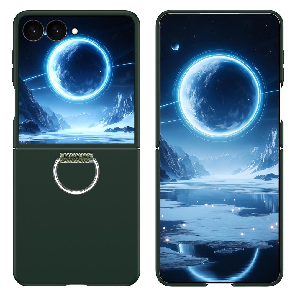 Hard PC Phone Case With Metal Ring Holder For Samsung Galaxy Z Flip 8 7 6 5 4 3 Flip7 FE Flip8 5G Shockproof Protective Cover