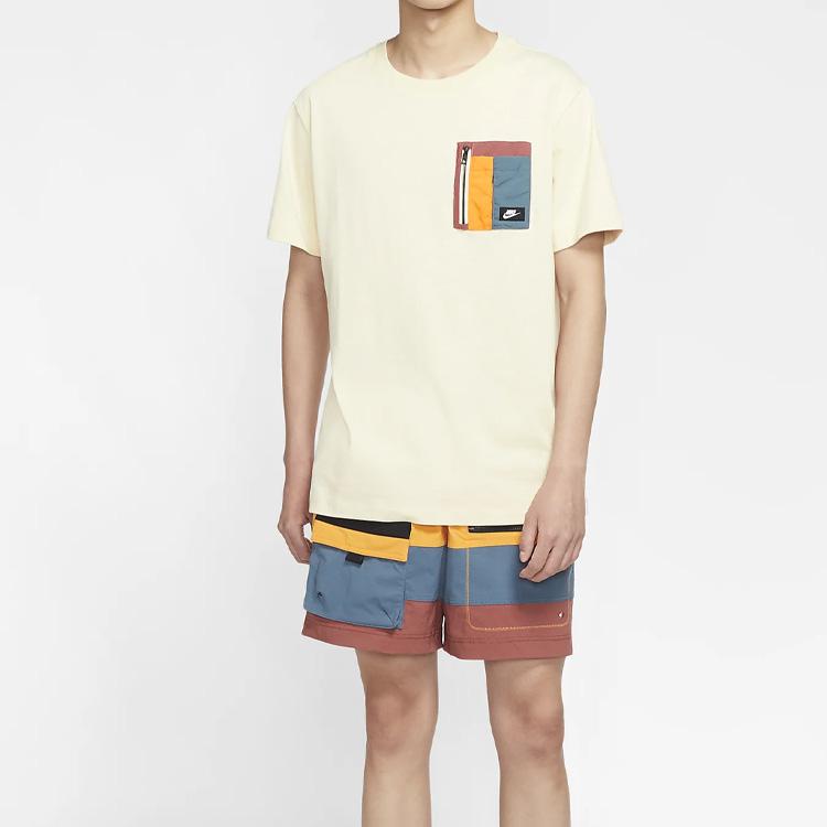 Nike Sportbekleidung Reißverschlusstasche Design Kurzarm T-Shirt Herren Tops Fossilgrau CZ8671-208