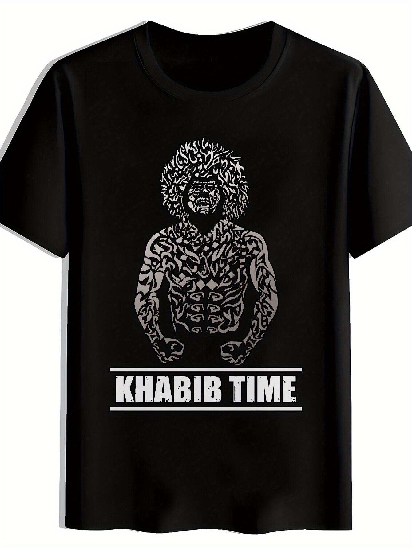 

Inspirational KHABIB TIME Graphic T-shirt - Black Short Sleeve Crew Neck XXXL