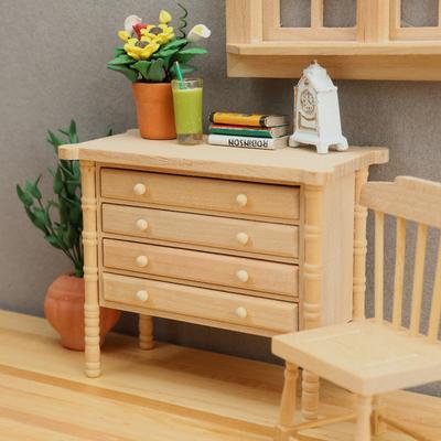 1:12 Puppenhaus Miniatur Aufbewahrungsschränke Nachttische Kommode Möbelmodell Dekor Spielzeug Puppenhaus Zubehör