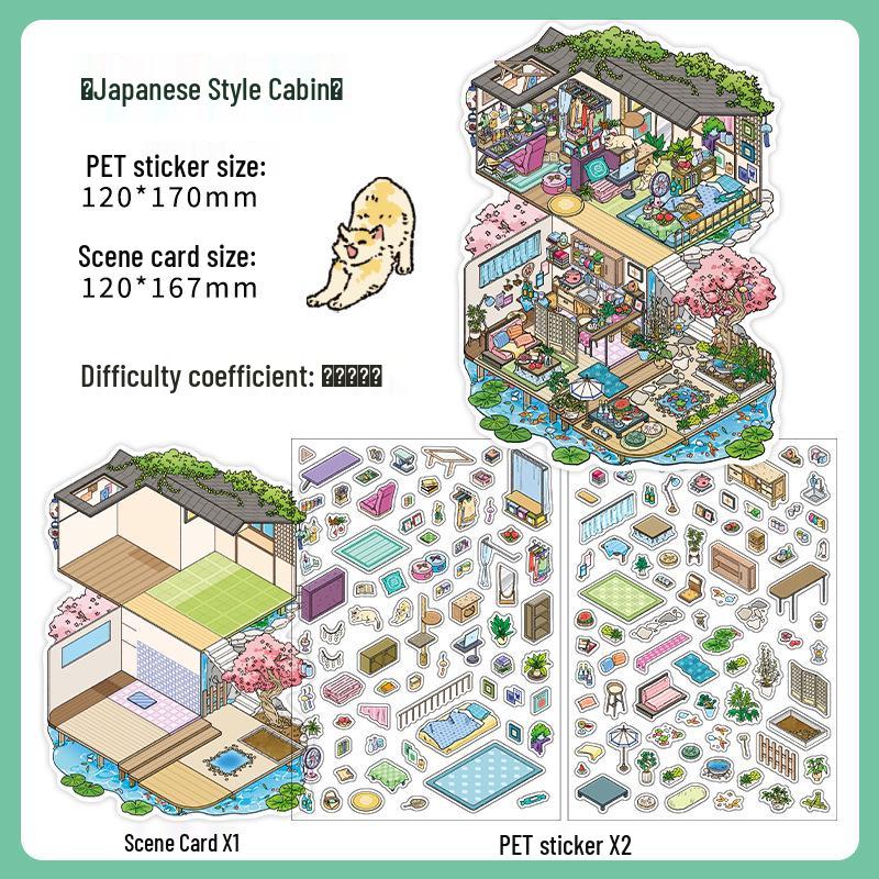 Infeel.Me My Little House: 2.5D Scenery Miniature Stickers for DIY Journal & Collage
