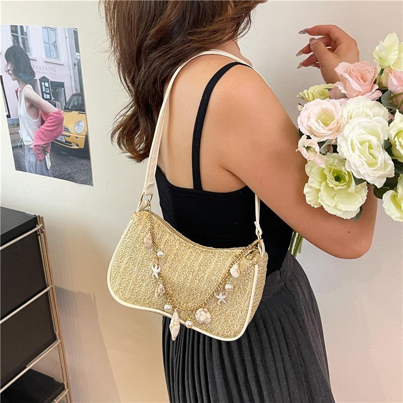Chain underarm bag women's new shiny versatile shoulder bag trendy temperament fashionable dumpling bag