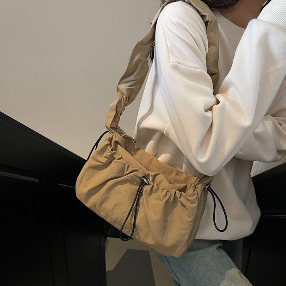 Handbag Nylon Shoulder Bag Korean Style Drawstring Bag Cute Oxford Cloth Crossbody Bag  Travel