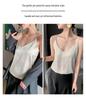 Damen Einseitiges V-Ausschnitt Seidensatin Camisole - Innen- und Außenbekleidung