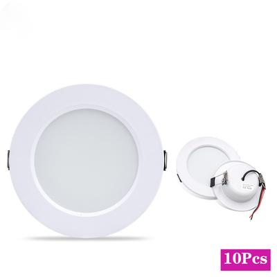 10Pcs/Lote Led Downlight 110V 220V Luz de teto 5W 9W 12W 15W 18W Luz de painel redondo embutido DC12V 24V Holofote Iluminação interna