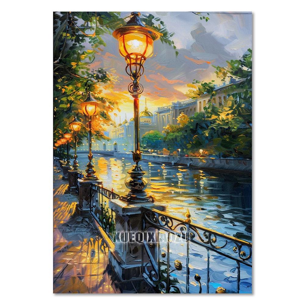 Sea Sailboat 5D Diamond Painting Kit Mountain View Flower House Mosaic Cross Stitch DIY Home Decor Gift for Adult Beginners