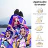 "Vibrant Anime Girl Group Poster: Cool Fashion & Dynamic Poses"Blanket Lightweight Flannel Throw Blanket for Sofa, Bed, Travel, Camping, Liv