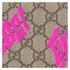 Gucci GG Monogram brand classic two-color print canvas wallet men's beige and pink