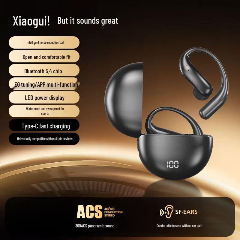 M118 Bone Conduction Bluetooth Earphones: Wireless In-Ear, High-Quality Sound, Noise Reduction, Gaming Low Latency, Digital Battery Display.