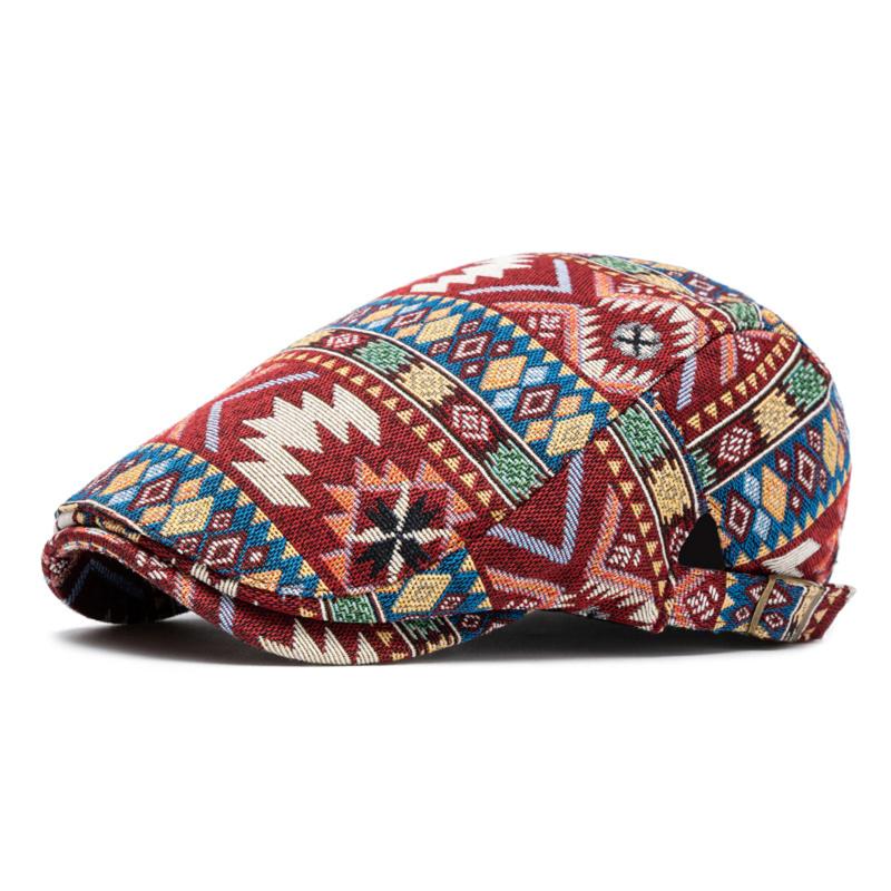 2026 Autumn And Winter Polyester Print Sboy Caps Flat Peaked Cap Men And Women Painter Beret Hats 154