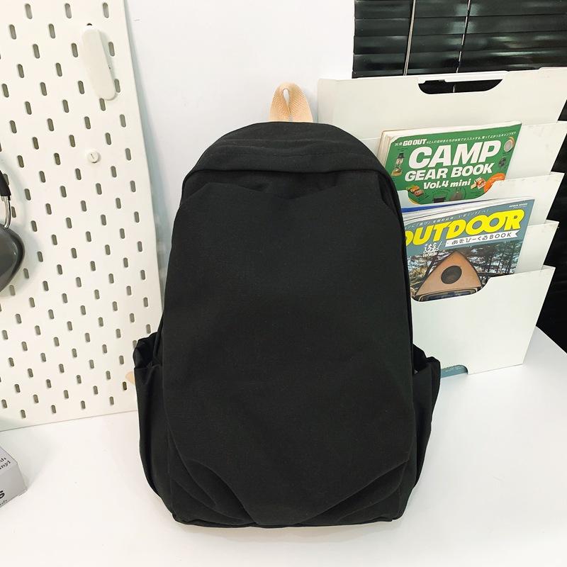 Schoolbag1011 New Solid Color Corduroy Fashion Casual Backpack Women's Simple Design Lightweight Couple Plush Backpack Women