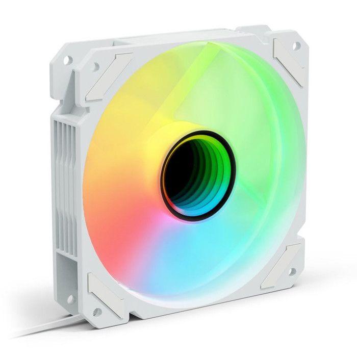 SHARKOON Ventola Mirror 120mm RGB PWM Bianco per PC - Raffreddamento Silenzioso