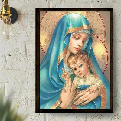 5D DIY Diamond Painting Woman and Child Cross Stitch Kit Mosaic Diamond Embroidery Full Round Square Drill Home Decoration