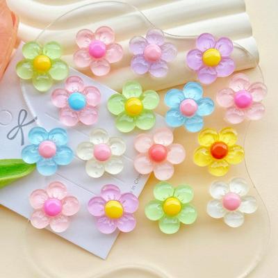 Cartoon Transparent Flower Resin DIY Accessories: Phone Case, Fridge, Holder, Patch, Hairpin, and Hair Material
