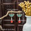 Retro Chinese Beaded Tassel Pearl Earrings for Women - Ethnic Hanfu Water Drop Ear Clips (No Piercing Required)