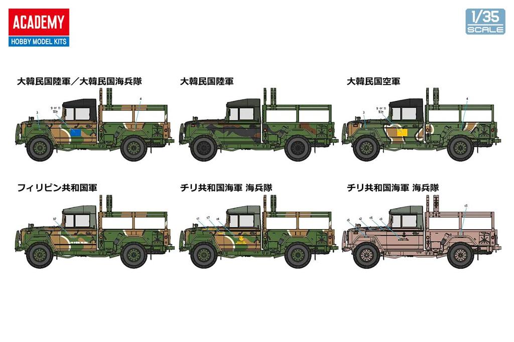 Academy 1/35 South Korean Army K311A1 Cargo Truck Plastic Model 13551