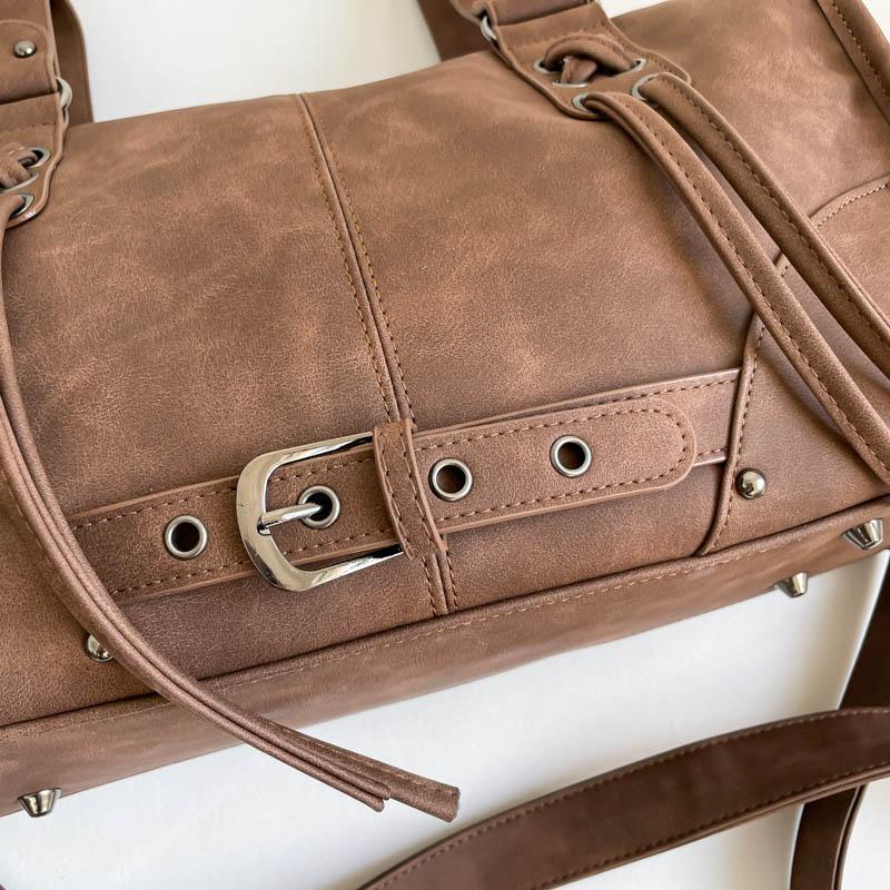 Suede Tote Bag Women's Fashion Shoulder Bag with Lace Up Detail and Adjustable Crossbody Strap