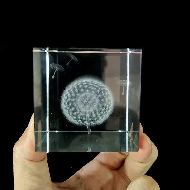Crystal Transparent Glass Stone Carved Clouds Dandelion Rain Sun Love White Embryo Decoration. Best Choice for Gift Giving
