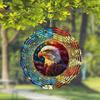 Vintage Patriotic Wind Spinner Outdoor Decor 10 Inch 2D Hanging Kinetic Yard Art for Garden Housewarming Gift Laser Cut Metal Geometric Pattern