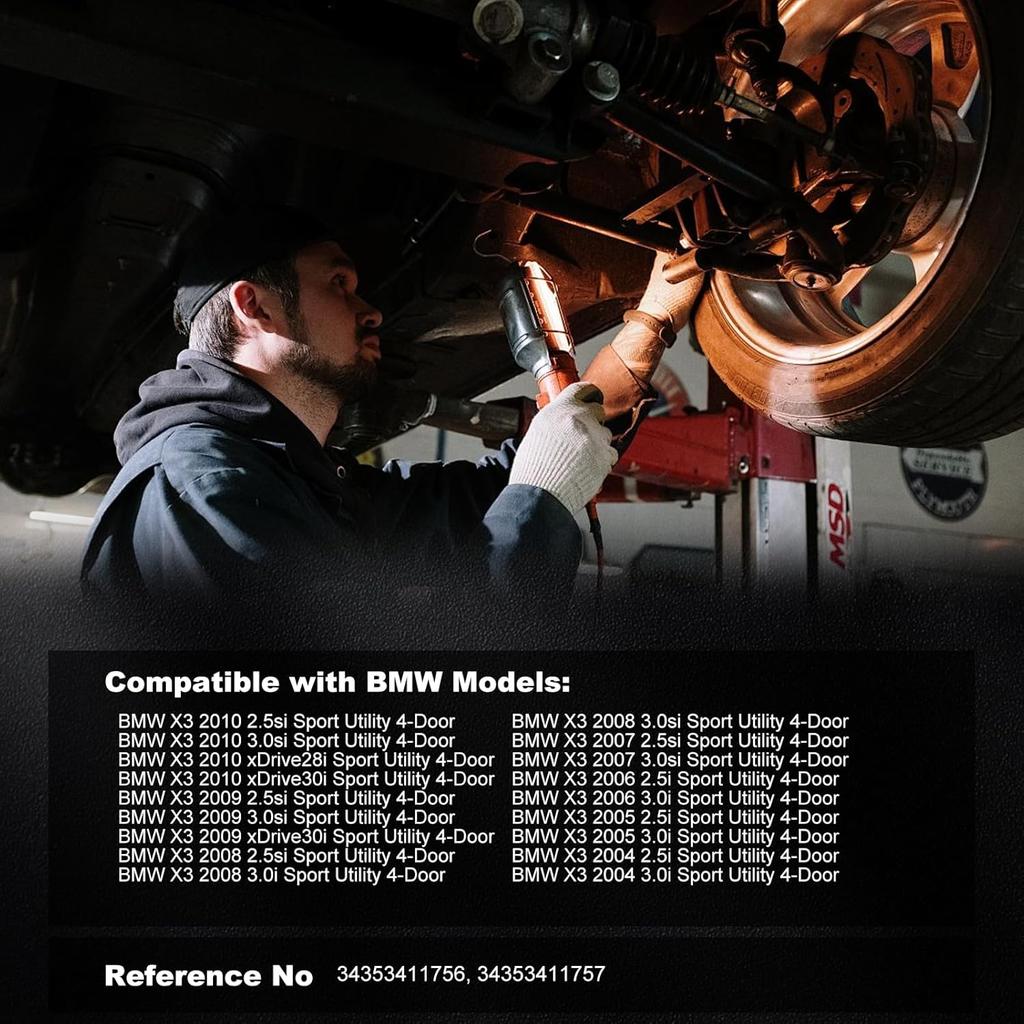 Bapmic Vorne 34353411756 + 34353411757 Hinten Bremsbelagverschleißsensor Kompatibel mit BMW E83 X3 2004-2010, L6 2.5L 3.0L, Satz mit 2