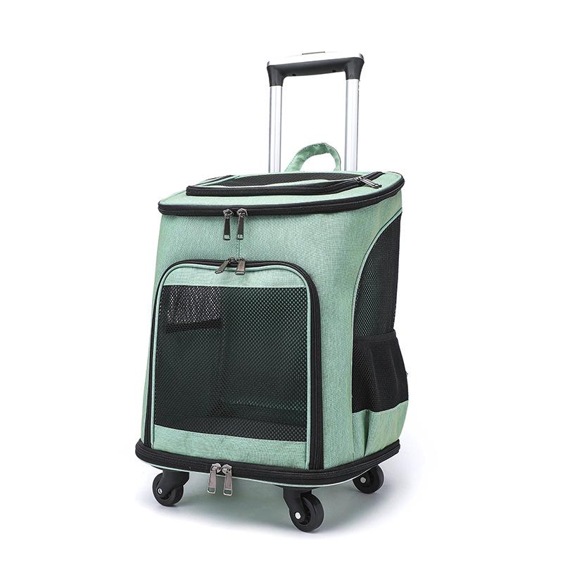 

Портативный рюкзак-тележка для кошек и собак яблочный зеленый