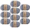 Raw Wool Knitworm Yarn Chatty Melange Worsted 25g Rain 10-Ball Set, Weight, (approx. 46m), 60% Acrylic, 40% Wool, 3.