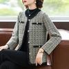 Mid-Aged Women's Elegant Plaid Cardigan Jacket