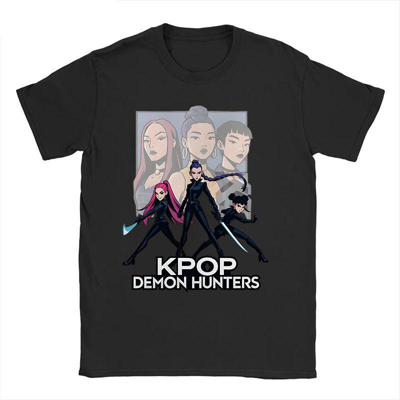 Мужская футболка Новый американский стиль Харадзюку K-pop Охотник на демонов Тигр и Птица Охотник на демонов Принт тигра Футболка стритвир Унисекс S