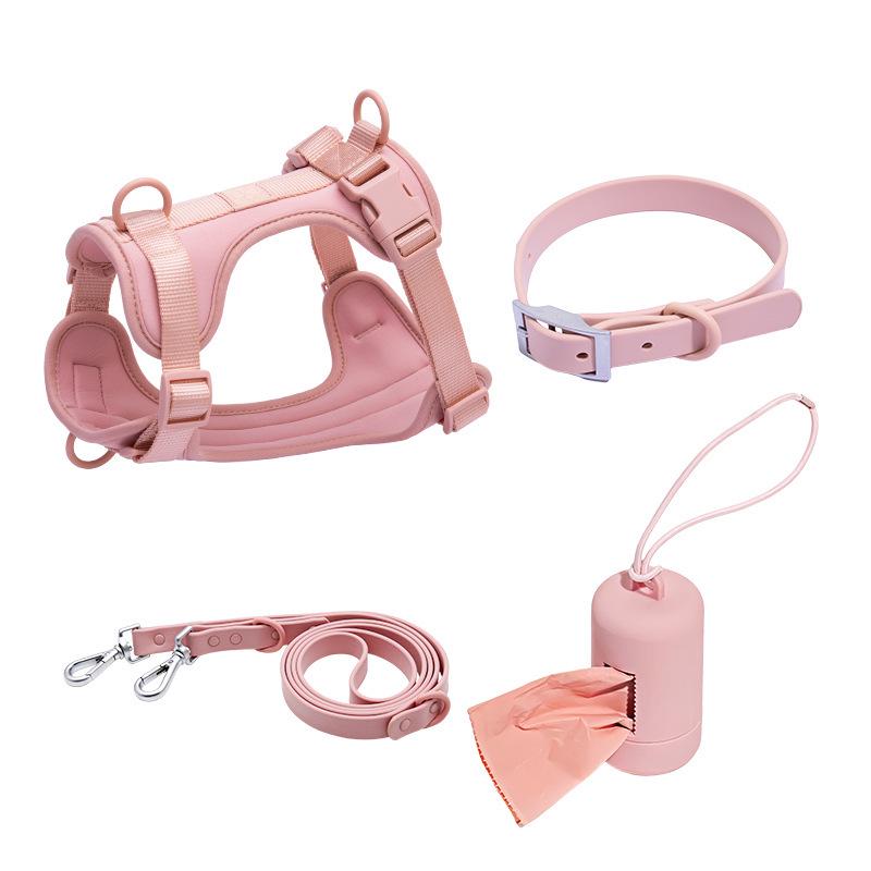 SpotWid Dog Chest & Back Bite-Proof Escape-Proof PVC Leash with Retractable Collar