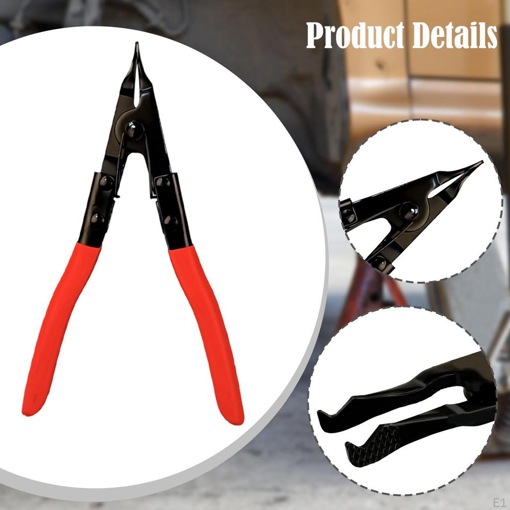Spring Loaded Flat Nose Circlip Pliers Heavy Duty Accessory Ergonomic Handle for Brake Repair Tool
