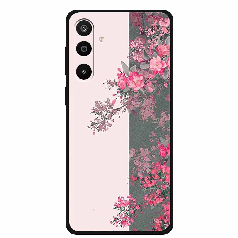 For Samsung Galaxy A36 5G Case Flowers Printed Silicone Phone Cases Cover for Samsung A26 5G TPU Shells A 26 36 Black TPU Coques