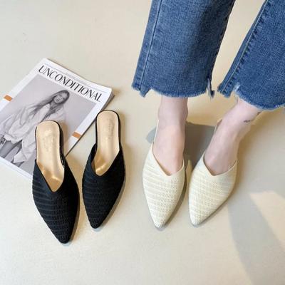 Luxury Woman Mules Sandals 2024 Ladies Shoes Flip Flops Women Slippers Female Shallow Low-heel Casual Shoe Comfortable Slides