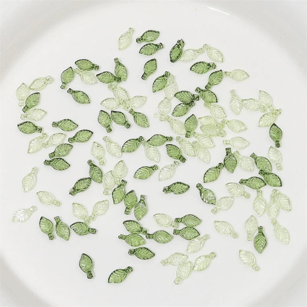 

Leaf Shape Green Acrylic Leaf Beads Acrylic Beads Charms Leaf Shape Beads DIY Pendant