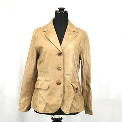 Nuovo quaranta / Veste en Cuir d'Agneau [Femme M / 38 / Beige] Entièrement Doublée(UTILISÉ)