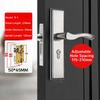 Modern Door Lever Handle With Lock, Keyed Entry, for Interior Doors, Polished Stainless Steel Finish Privacy Door Knob Lock Set