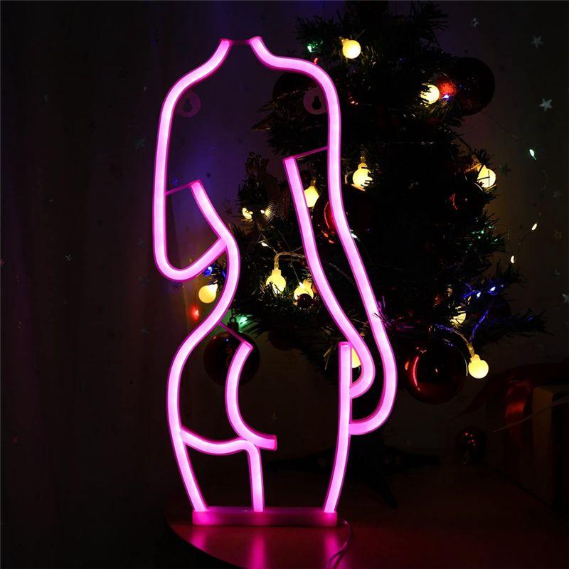 Neon Sign, Lady Back LED Neon Lights Signs For Wall Decor Battery And USB Powered Neon Sign For Bedroom Bar Man Cave-B61B