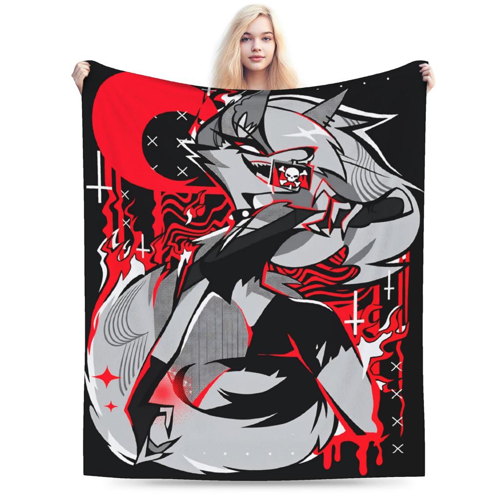 Blitzo Plush Blanket Kids Helluva Boss Flannel Throw Blanket For Living Room Warm Soft Custom DIY Quality Bedspread Gift