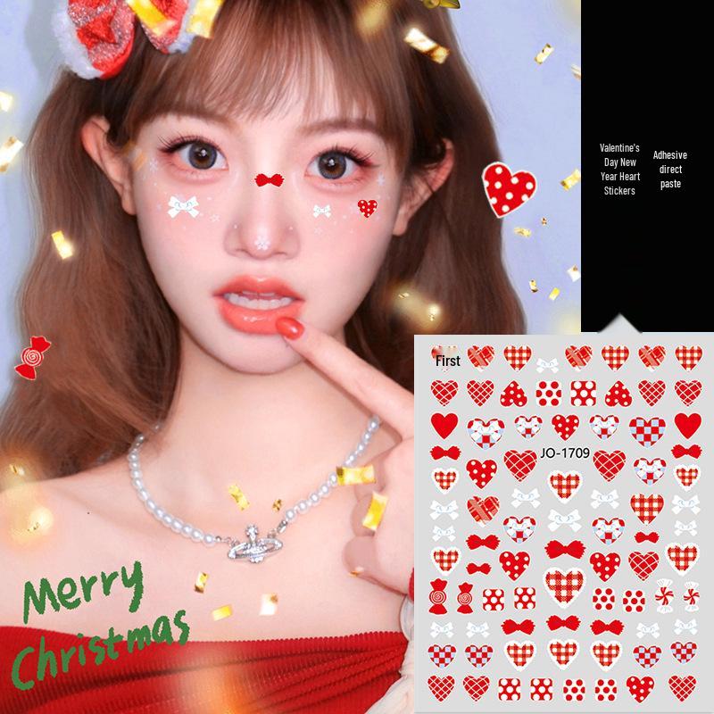 Świąteczne naklejki na twarz i paznokcie z płatkami śniegu: Zimowa Kraina Czarów Naklejki do Makijażu