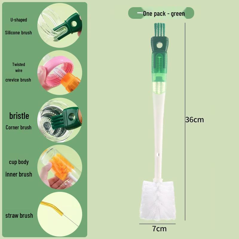 5-in-1 Flaschen- und Strohhalmreinigungsbürsten-Set mit langem Griff