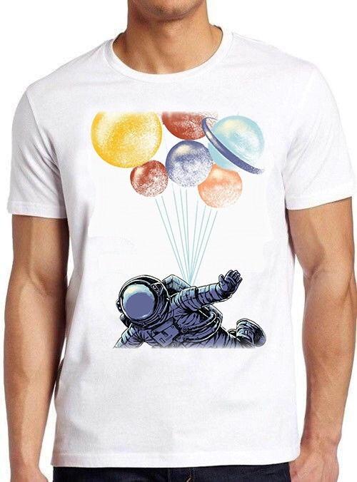 Planets Astronaut Balloons Space Travel Meme Funny Gift Tee T Shirt M901 S
