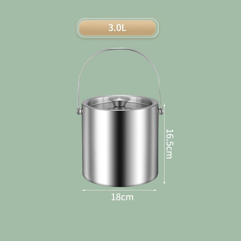 1.6/2/3/4L Stainless Steel Ice Bucket Insulated Ice Bucket With Lid Bar Party Whiskey Beverage Tools Beer Wine Bottle Container