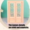 Miniature Unfinished Wooden Double Hinged Door For DIY Dollhouses Accessories 1/12 Scale Model Building Safe For Kids