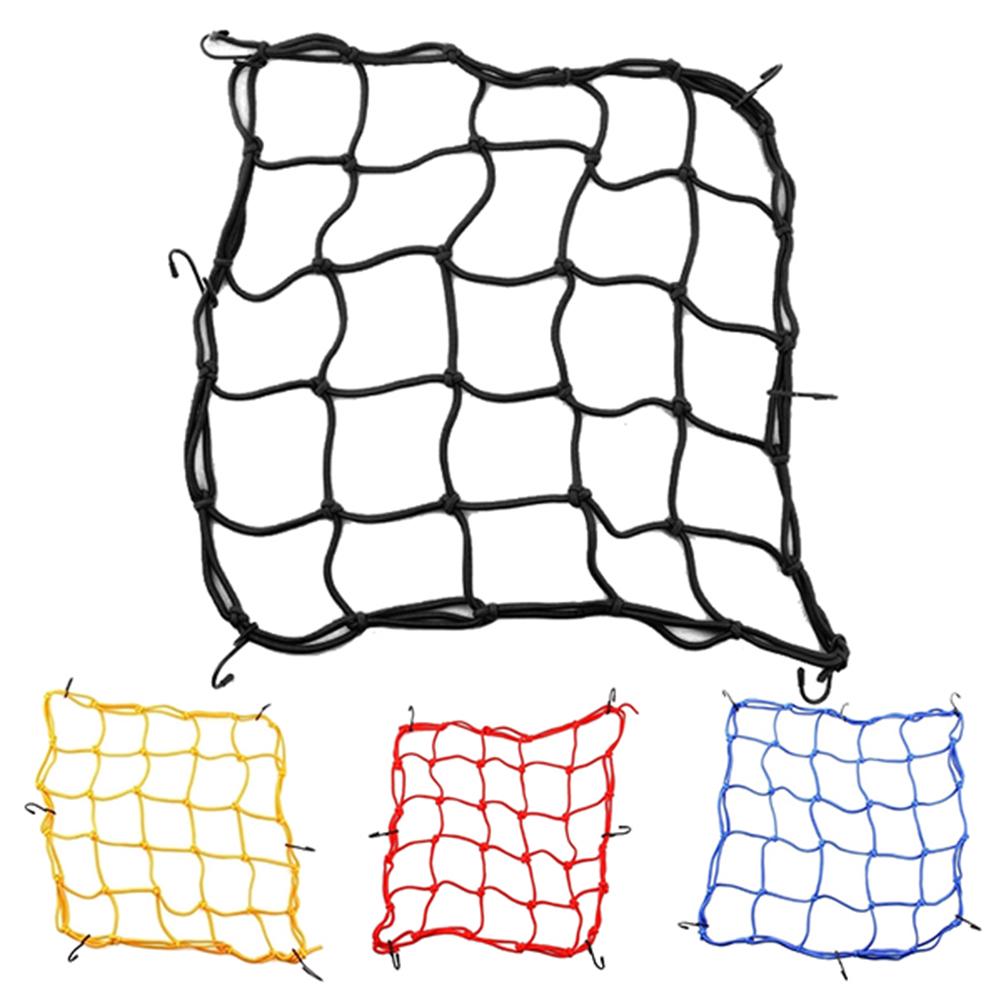 40x40cm Motorcycle Reflective Elastic Helmet Rope Cord Luggage Cargo Bungee Net