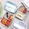 Lunchbox aus Edelstahl mit Trennwänden, auslaufsichere Bento-Box mit mehreren Fächern für Studenten und Berufstätige
