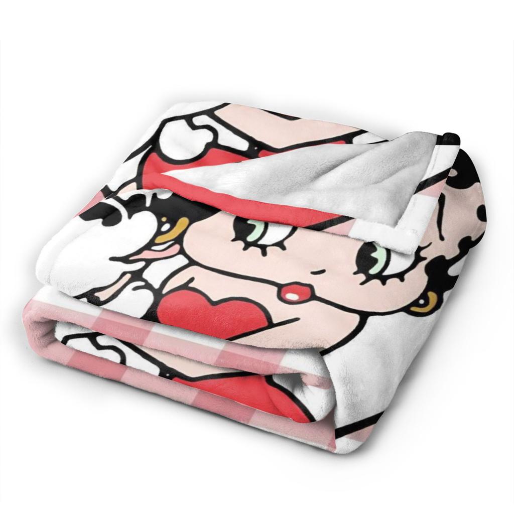 B-Bettys Boops Throw Blanket for Couch  Soft Fuzzy Plush Blanket 50x60 Inch Multi-size Bedspread for All Seasons