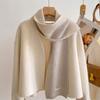 Pure wool scarf women's winter high-end solid color couple scarf men's new warm and versatile knitted scarf