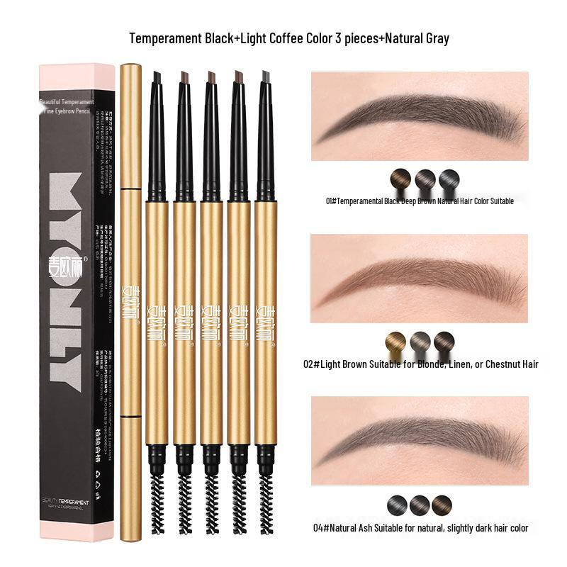 Ultra-Fine Gold Bar Eyebrow Pencil: Natural, Waterproof, Sweatproof, Long-Lasting, Non-Fading, Easy Outline for Women