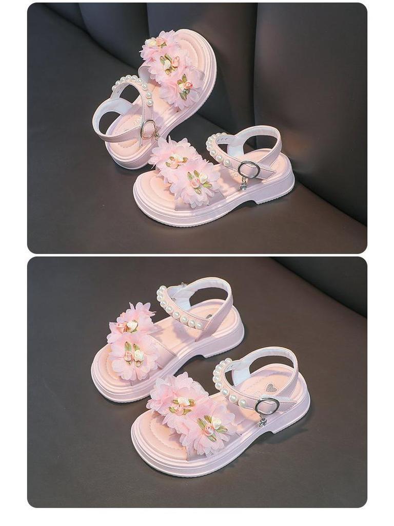 2023 Summer Soft Sole Girls' Fashion Sandals - Princess Style for Middle and Big Kids